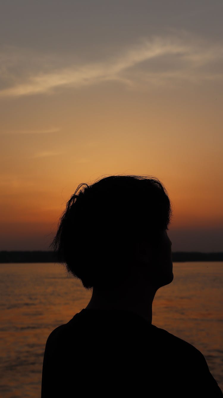 Silhouette Of A Person At Sunset