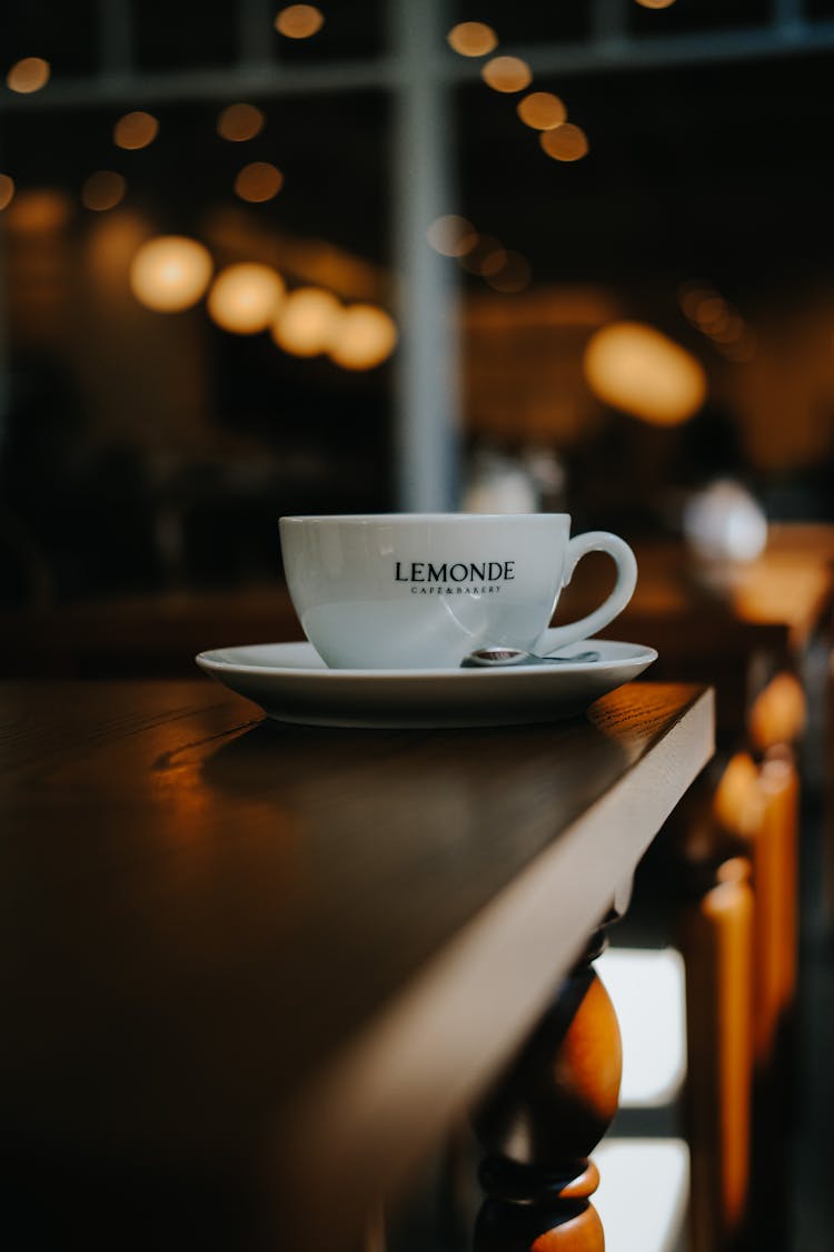 Cup On Counter In Cafe