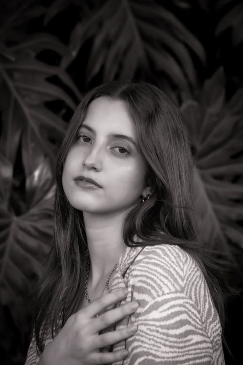 Black and White Portrait of a Young Woman