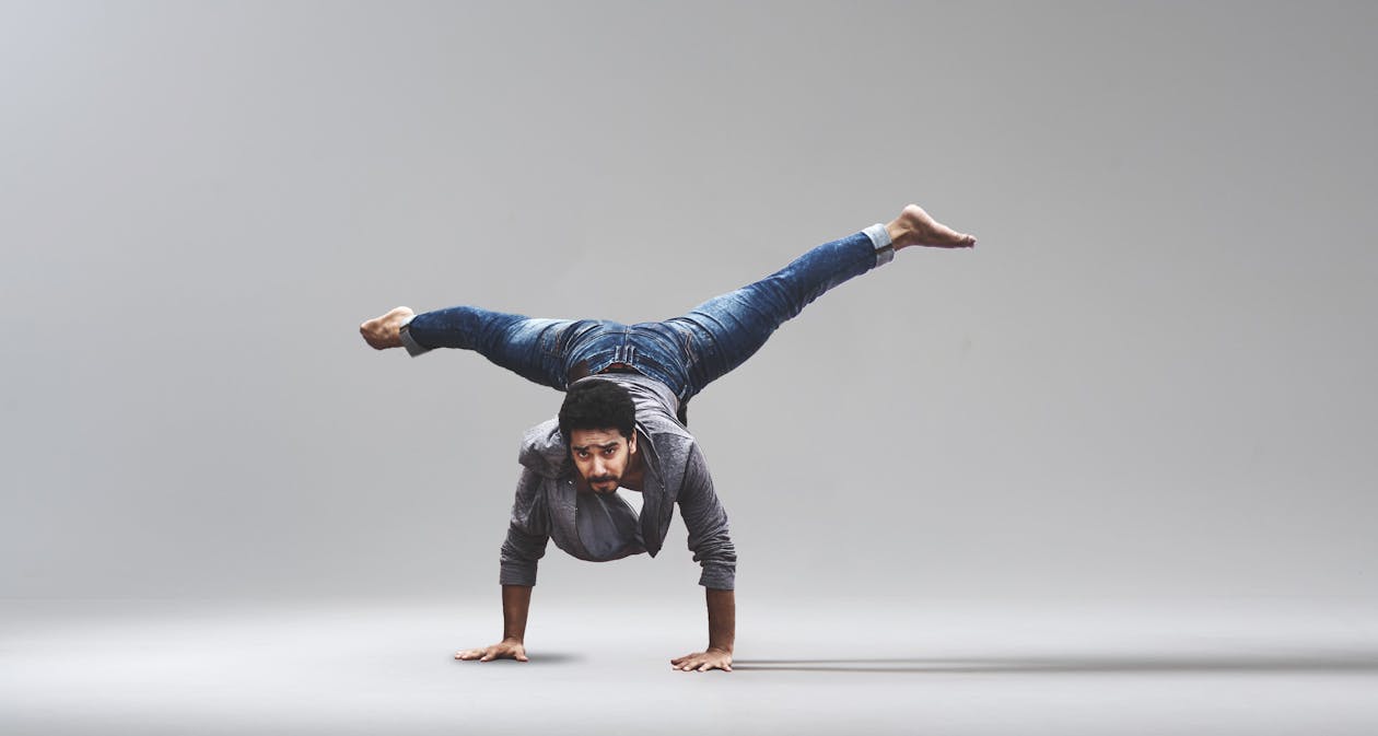 Man Performing Handstand
