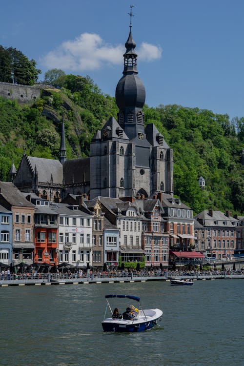 Free Gothic Collegiate Church of Our Lady in Dinant Stock Photo