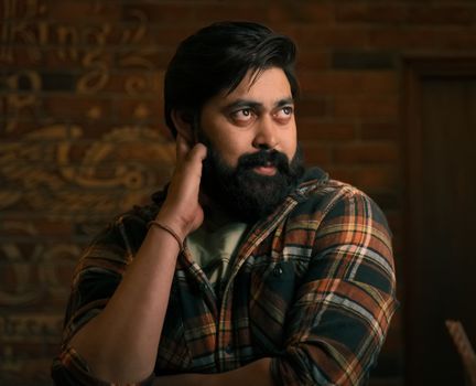 Indian Rowdy man in beard look