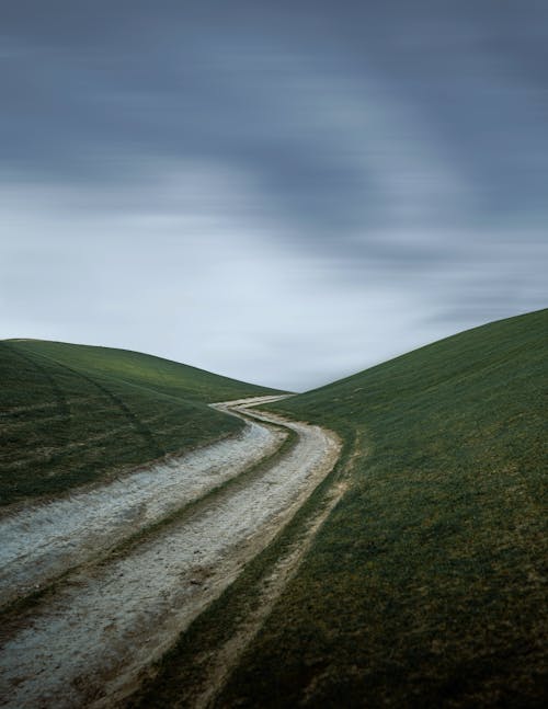 Winding Country Road through the Countryside