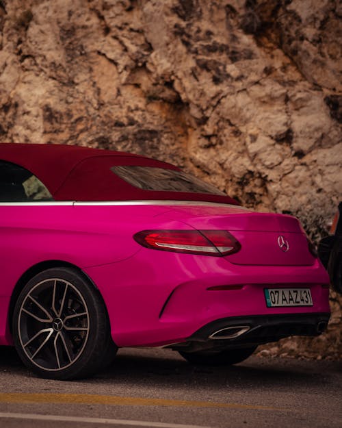 Pink Convertible with Folding Roof