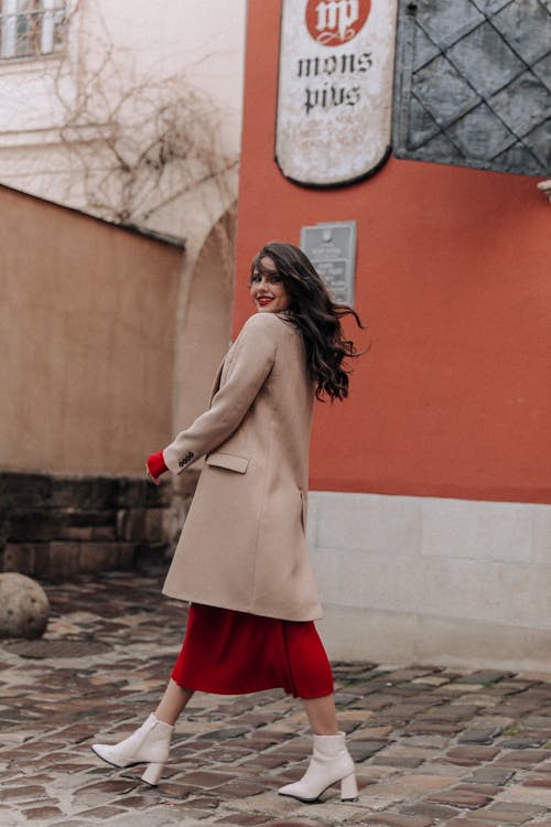 Woman in Coat Walking