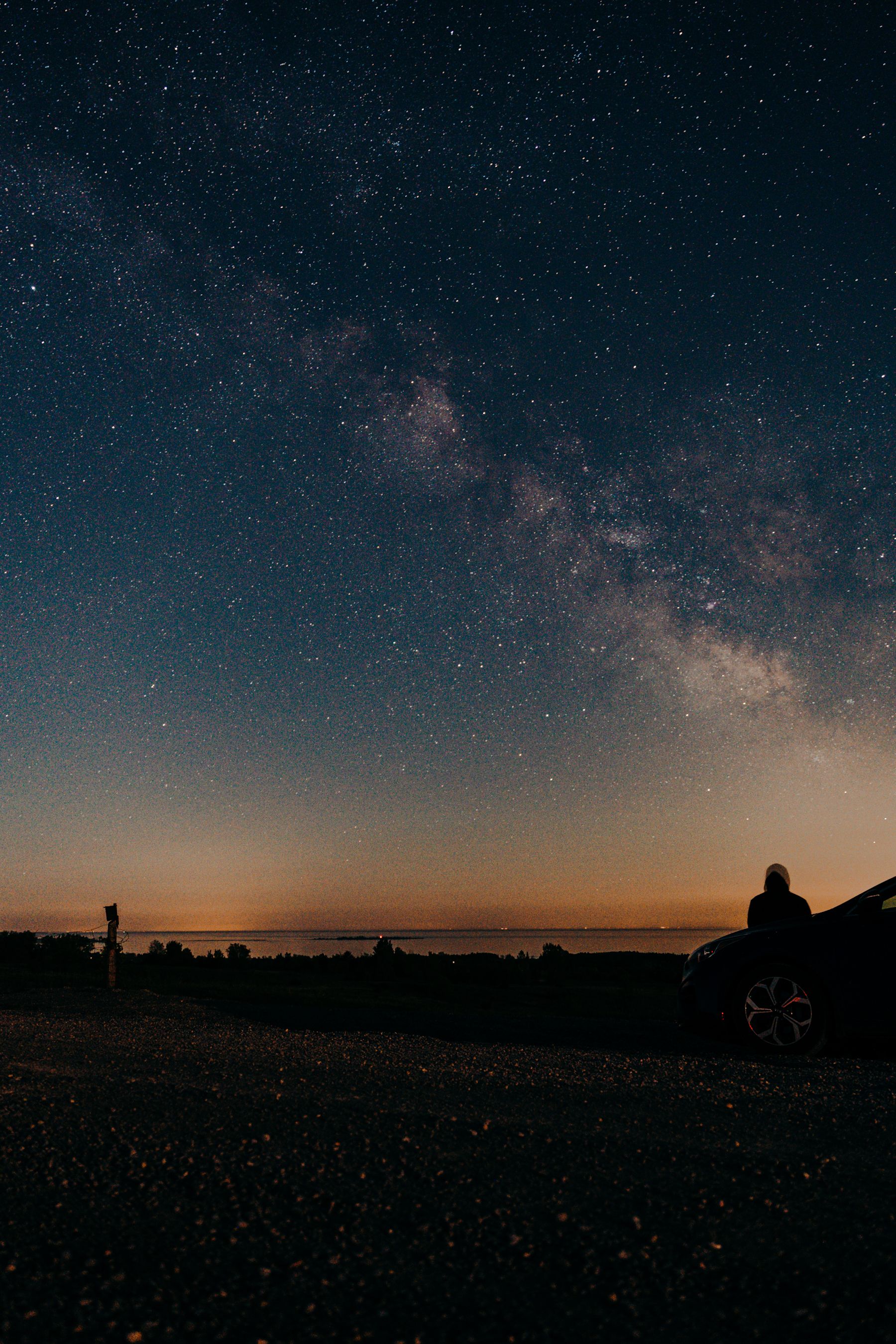 Stars on Clear Sky at Sunset over Shore · Free Stock Photo