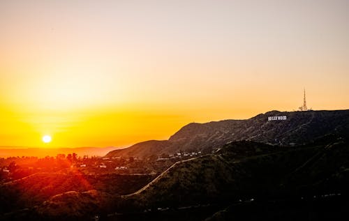 Ingyenes stockfotó arany naplemente, gyönyörű naplemente, Hollywood témában