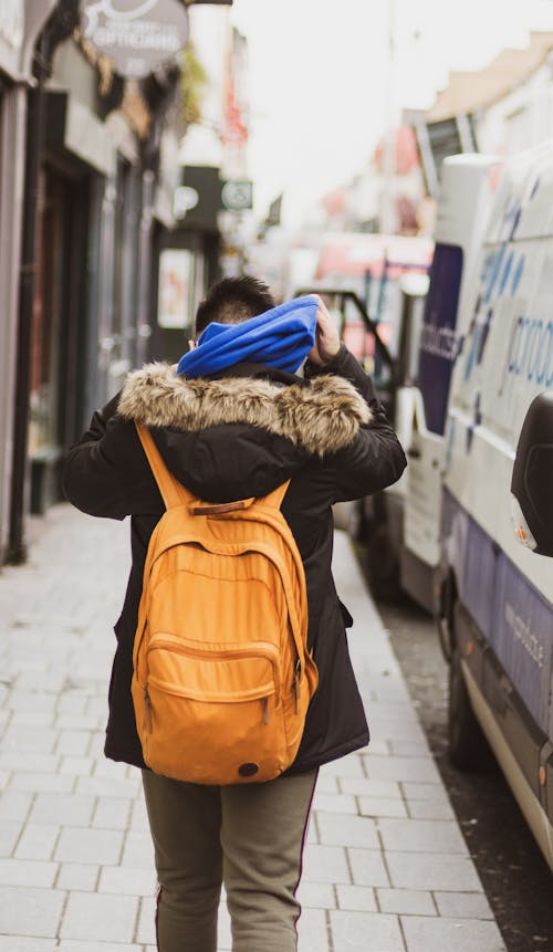 Free stock photo of backpack, blue, brown