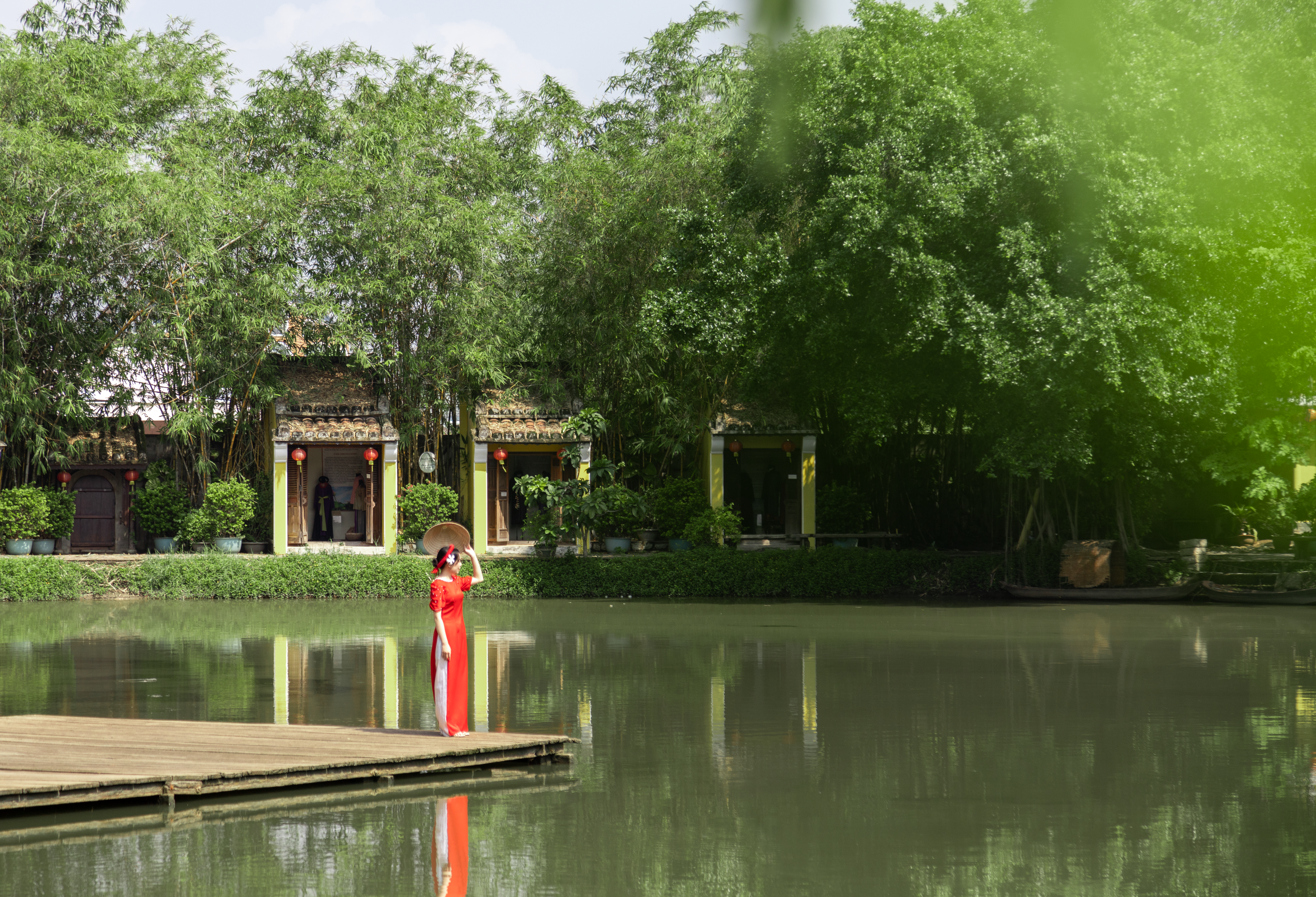 Woman in Red Dress by Lake · Free Stock Photo
