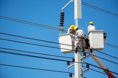 Men Working with Power Lines