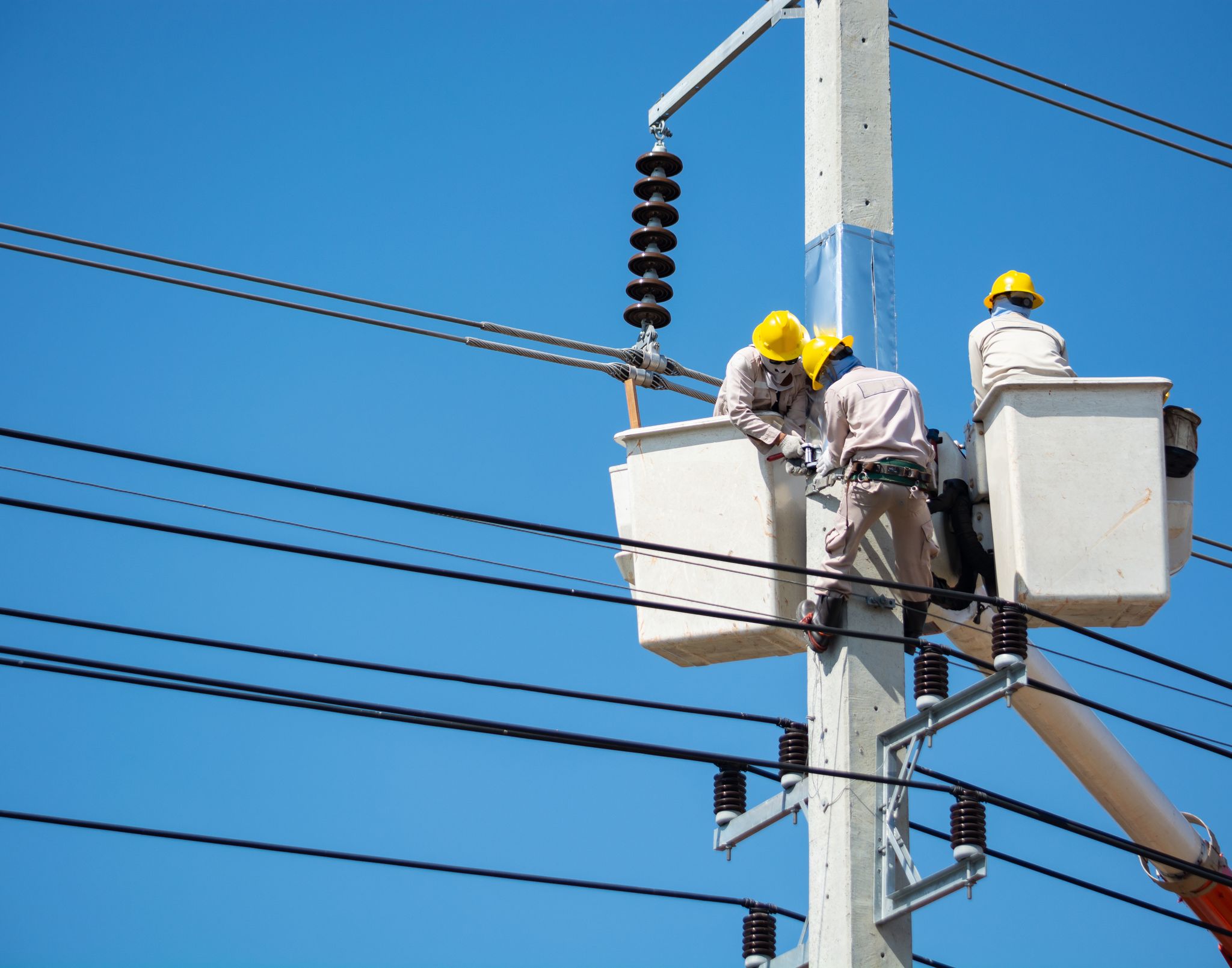 Electrician working on wiring