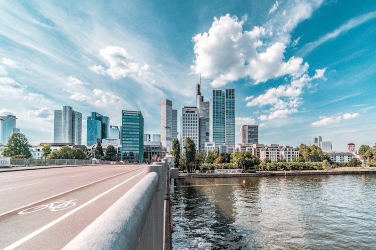 Bridge On Main River In Frankfurt