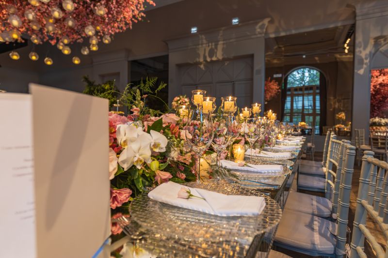 Romantic candlelit table for an anniversary