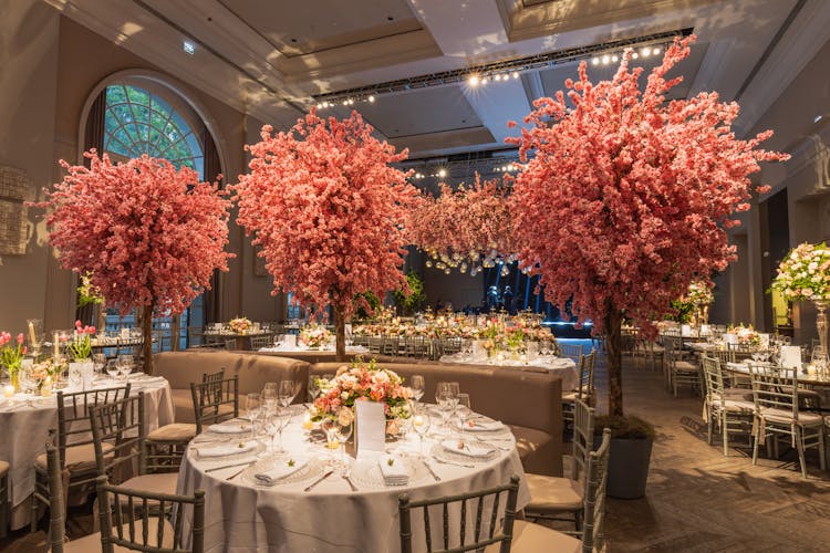 Luxury Restaurant Interior With Set Tables