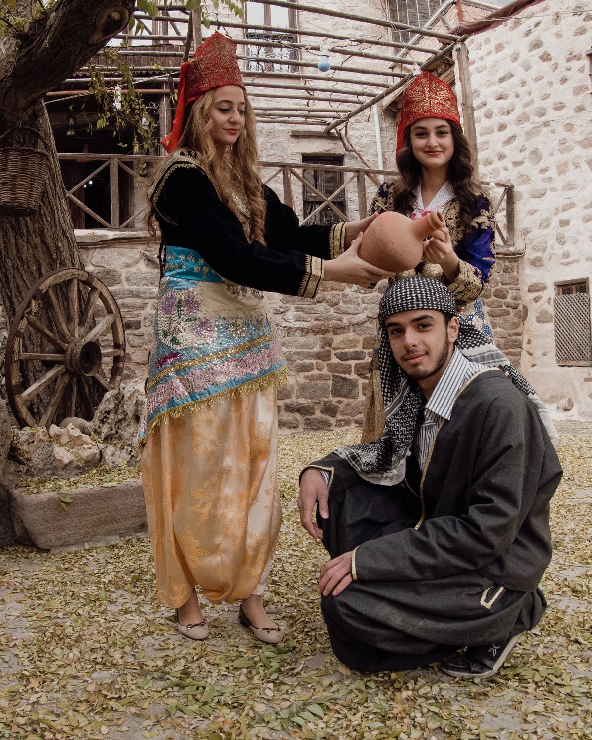 Traditional Medieval Women and Men Posing in Traditional, Medieval Clothing · Free Stock Photo