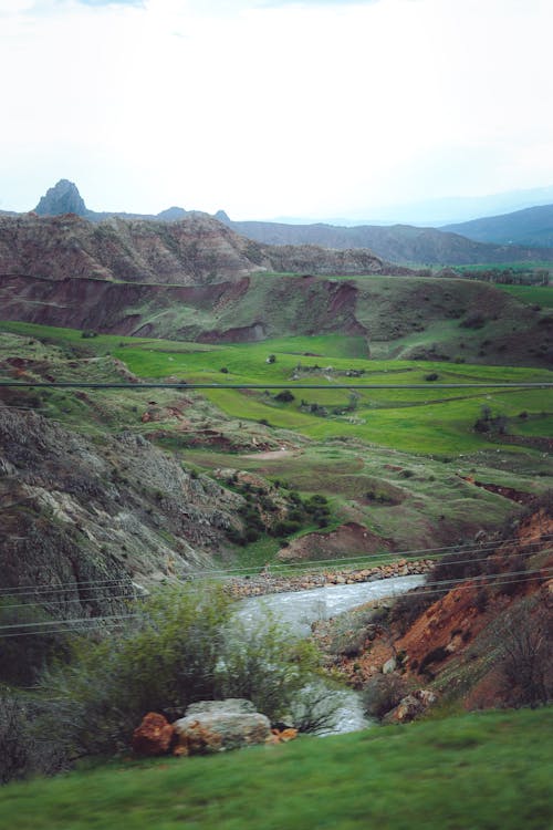 Scenic Mountain Valley Landscape with a River