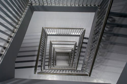 White Stairs of a Contemporary Stairwell