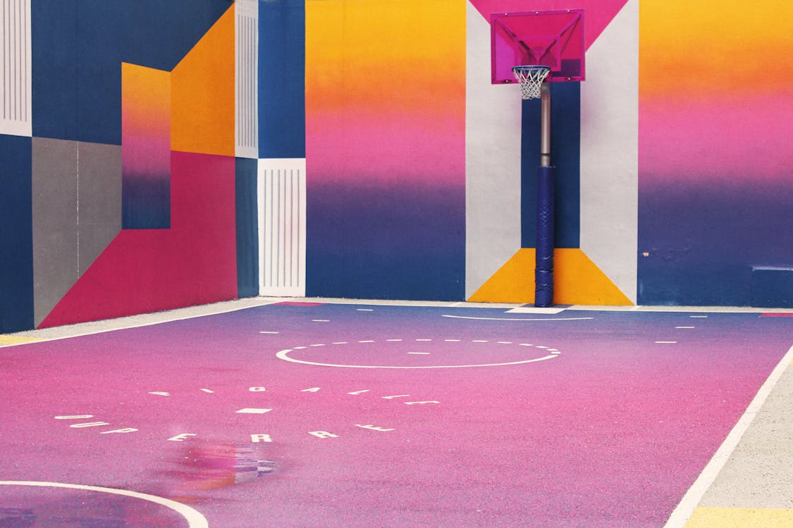 Free Photo of Multi Colored Basketball Court Stock Photo