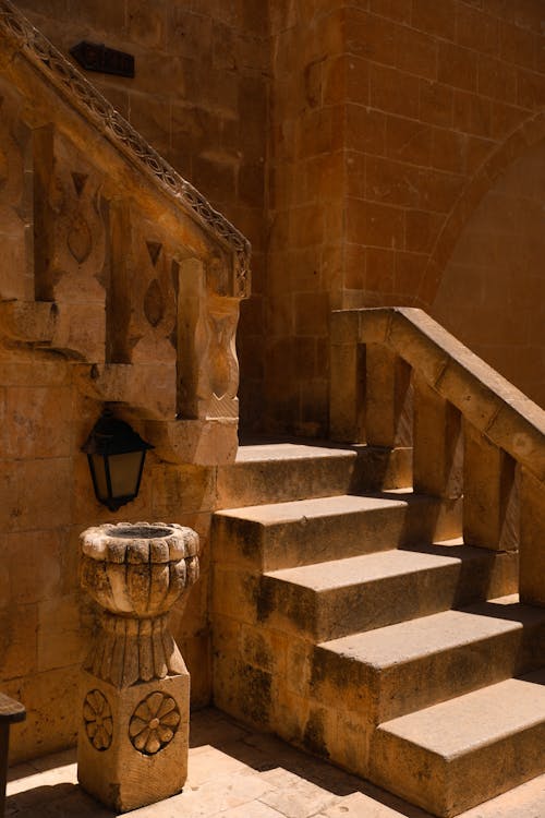 Sunlit Stone Stairs