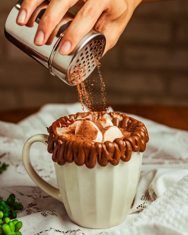 Free Hot Chocolate with Cinnamon Stock Photo