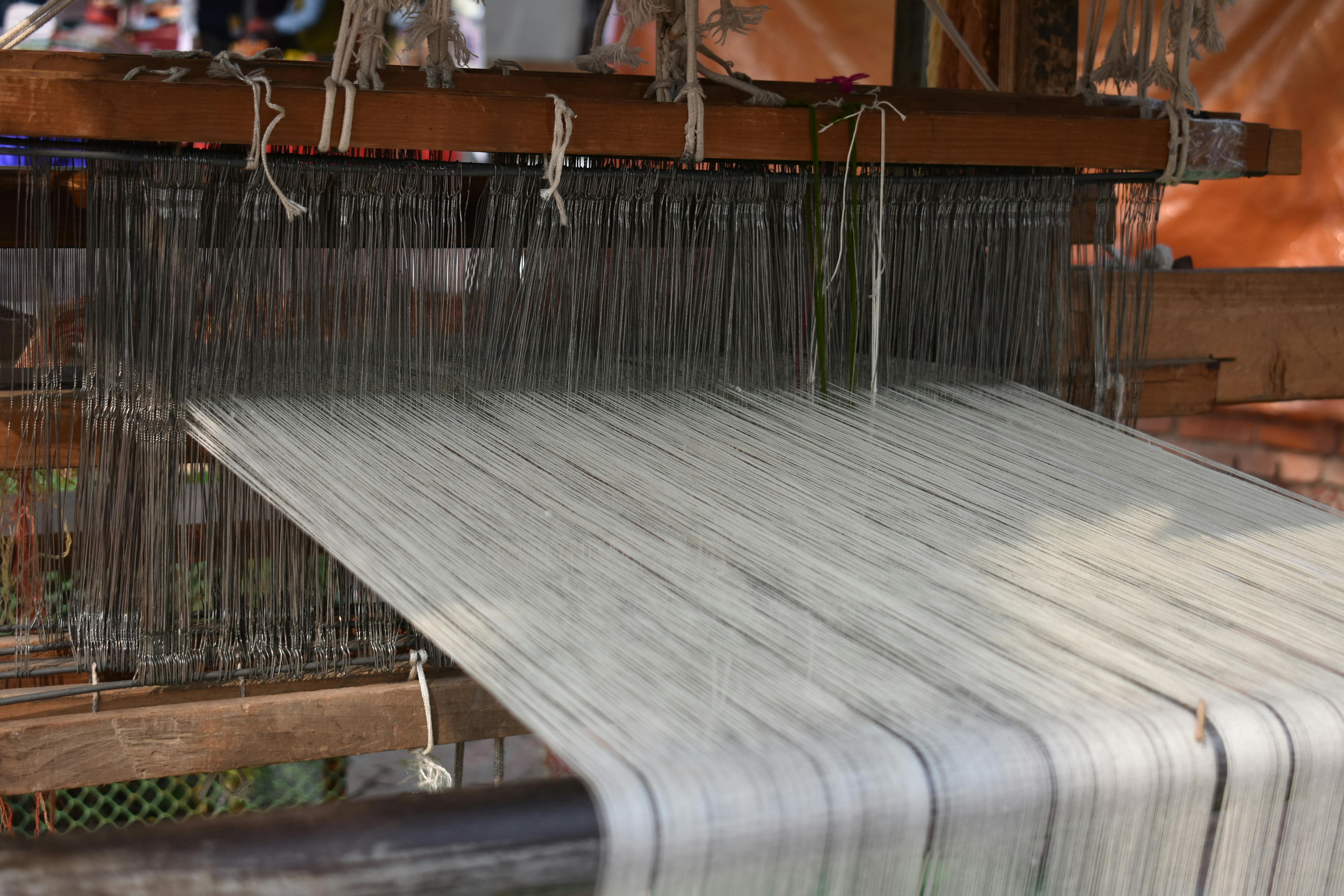 Free stock photo of cotton, cotton weaving, the weaving machine
