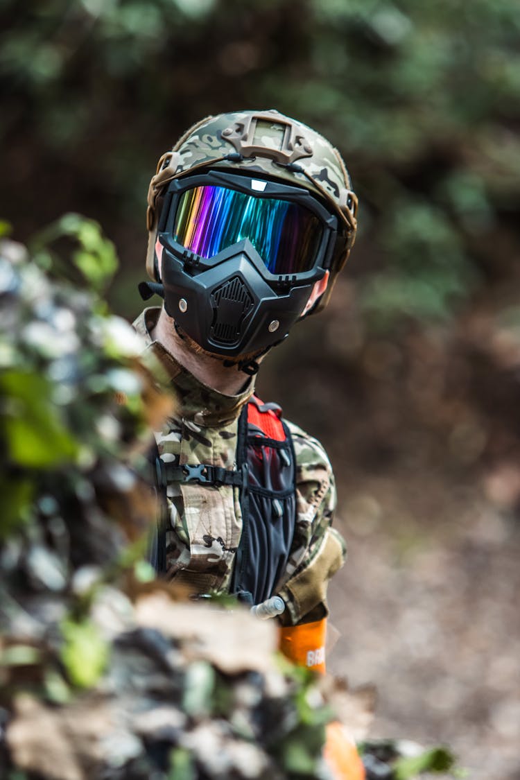 Soldier In Mask And Goggles