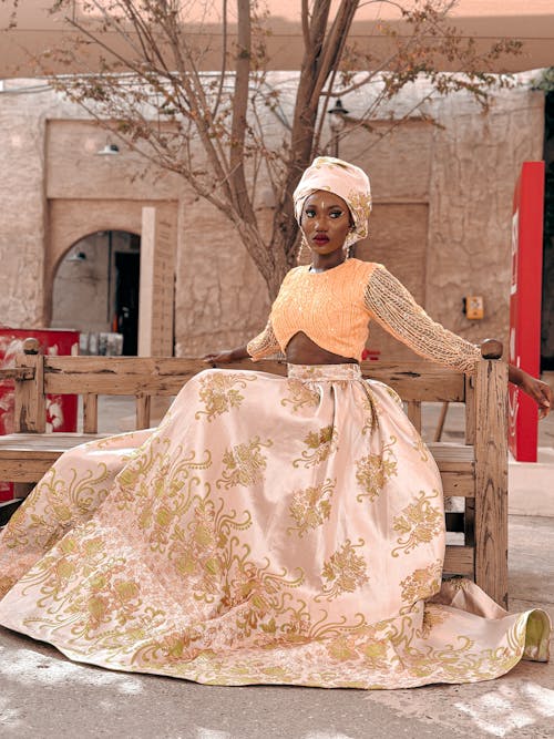 Woman Posing in Traditional Clothing