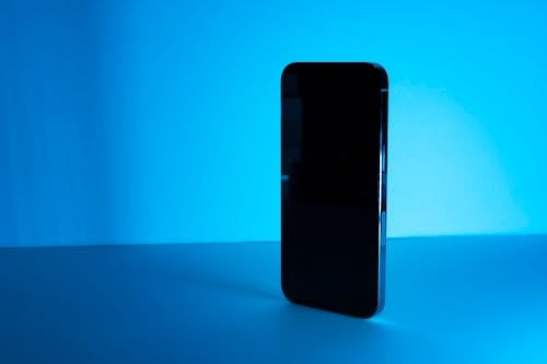 Smartphone on Blue Background 
