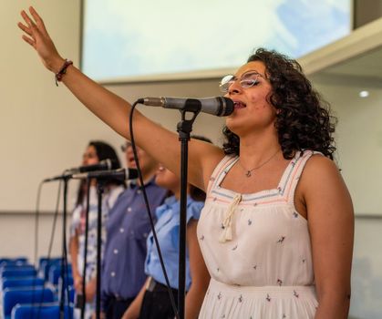 AI Gospel music video frame — uplifting mood