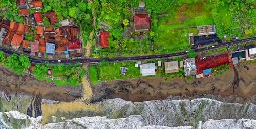 Free Aerial View Of Village Stock Photo