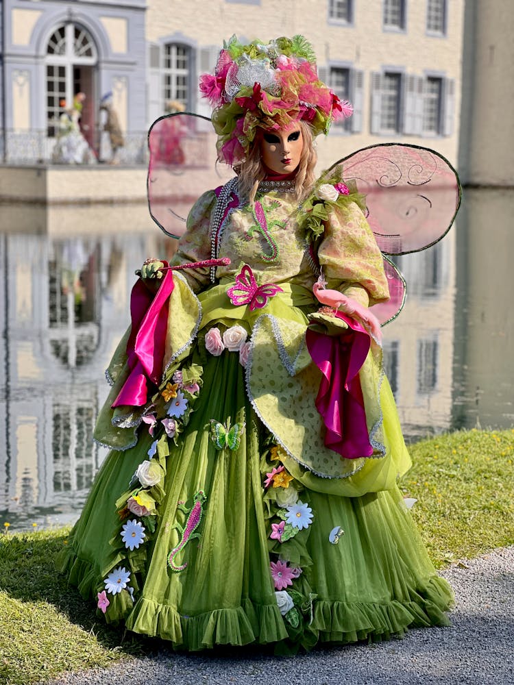 Person In A Costume And Mask At The Carnival Of Venice