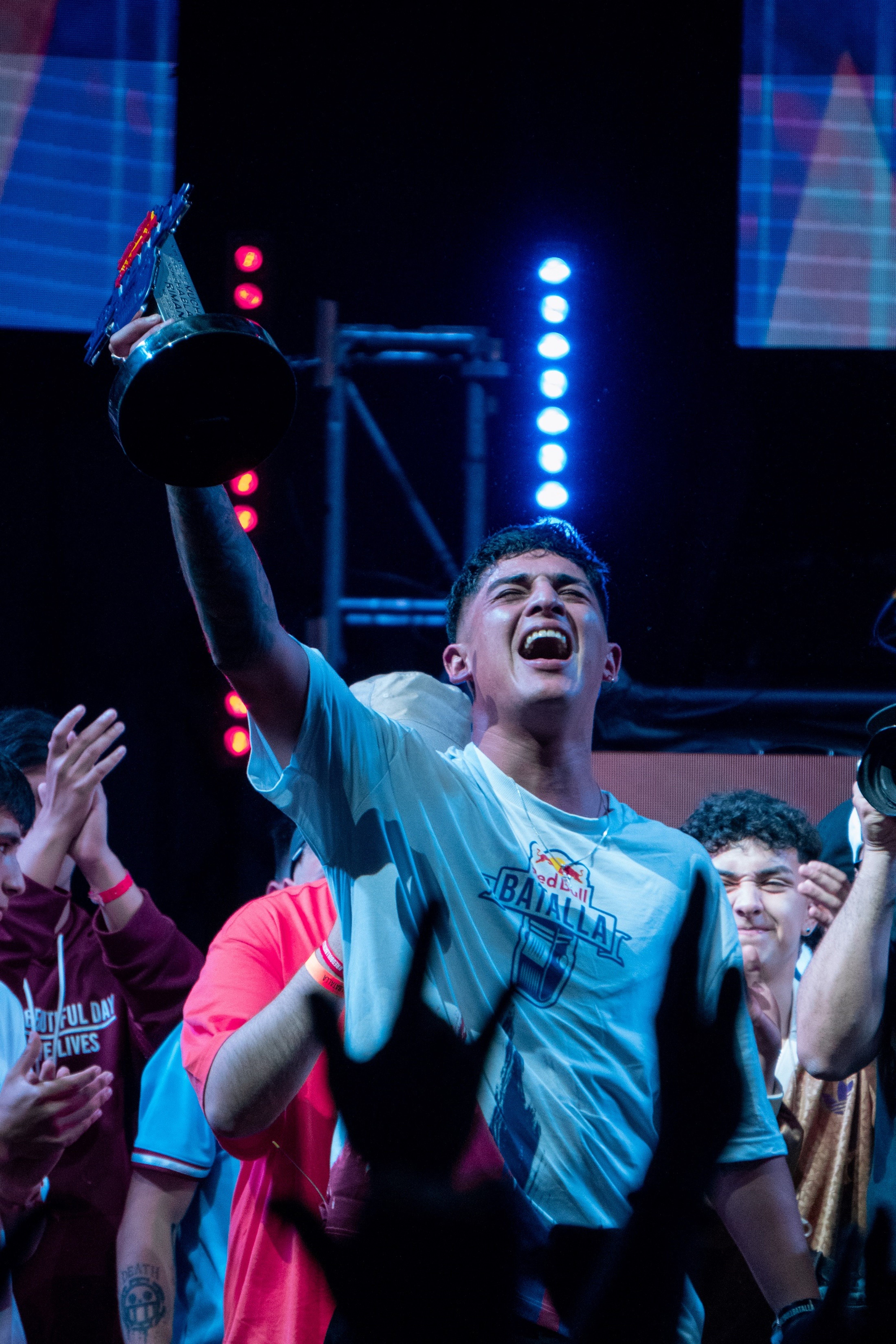 Red Bull Batalla Chile Winner With Prize Free Stock Photo