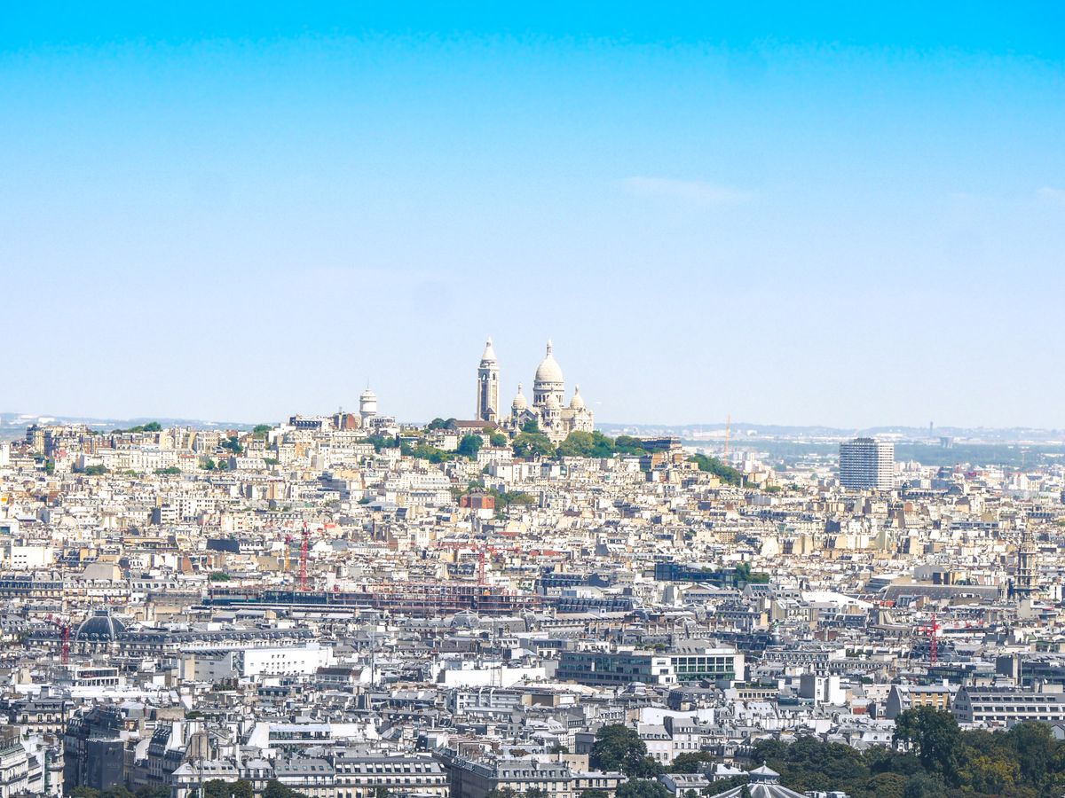 Sacre-Coeur Basilica above Montmartre in Paris