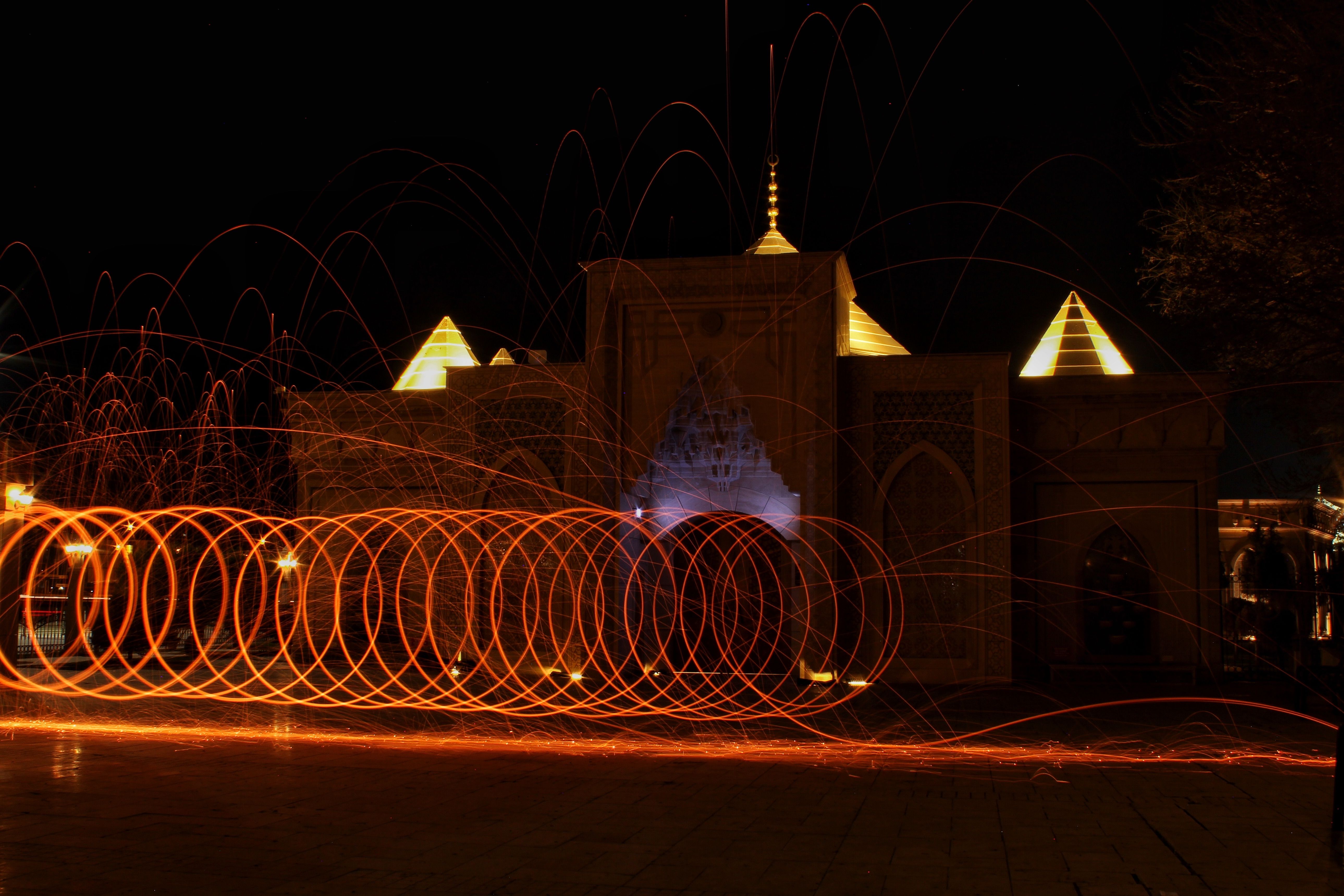 Firework Display in front of War Museum in Konya · Free Stock Photo