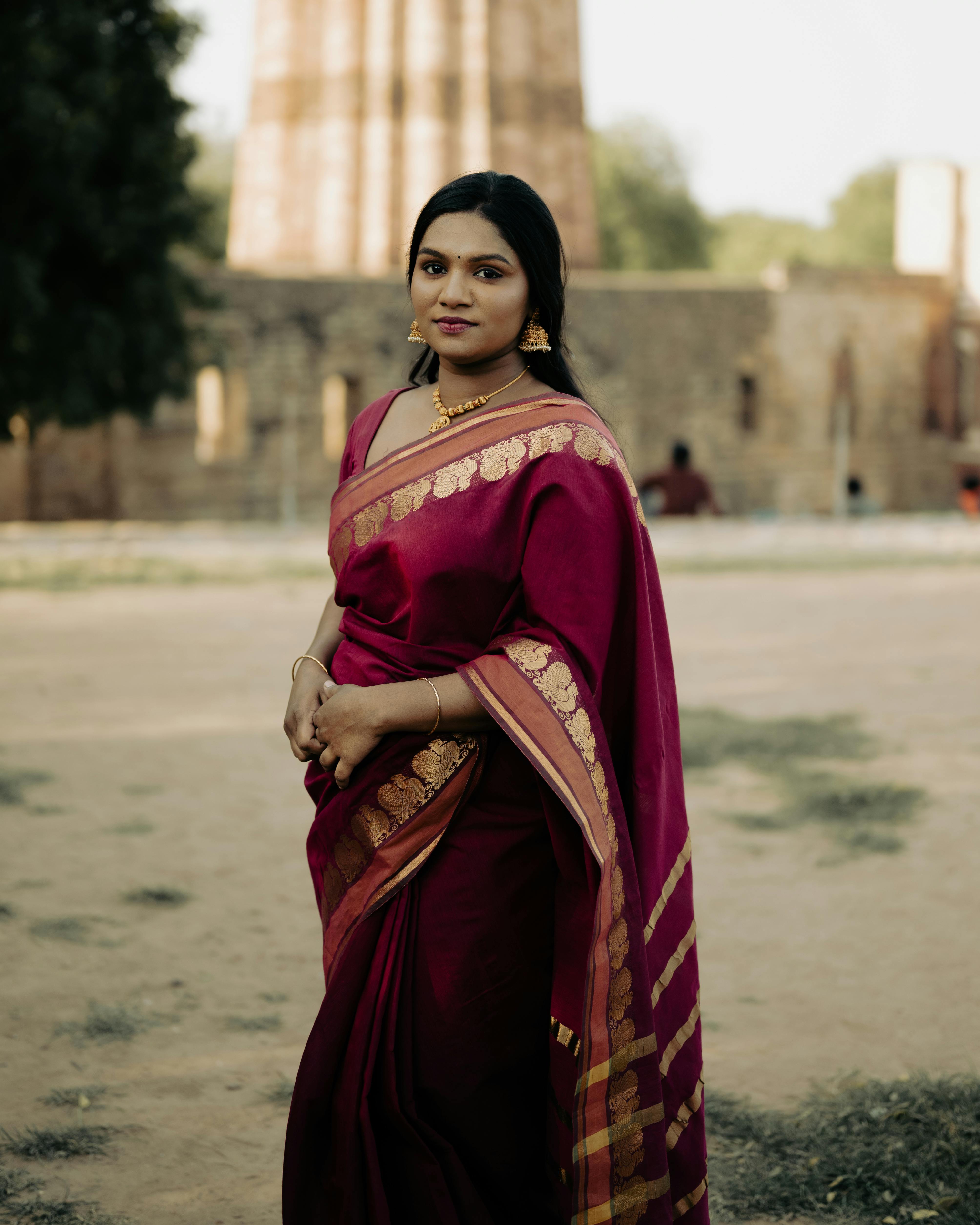 Image may contain: 1 person, standing | Saree dress, Trendy sarees, Saree  models