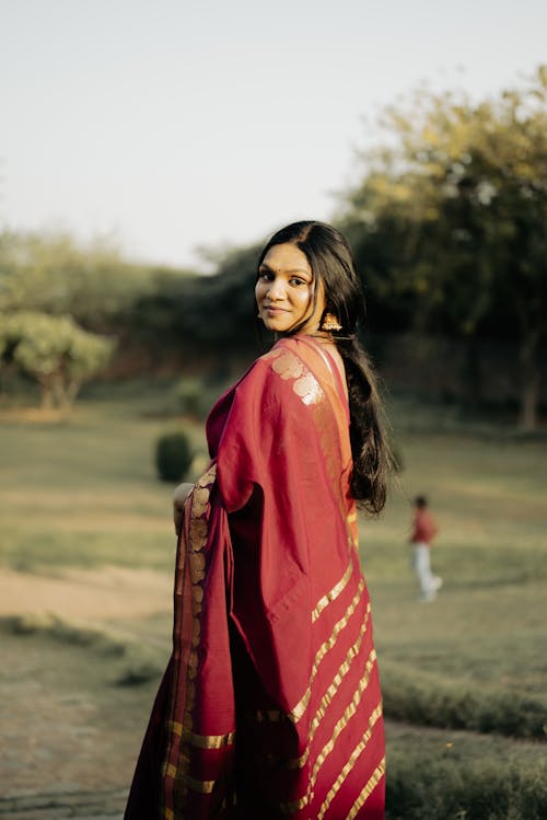 Indian Woman in Traditional Clothing 