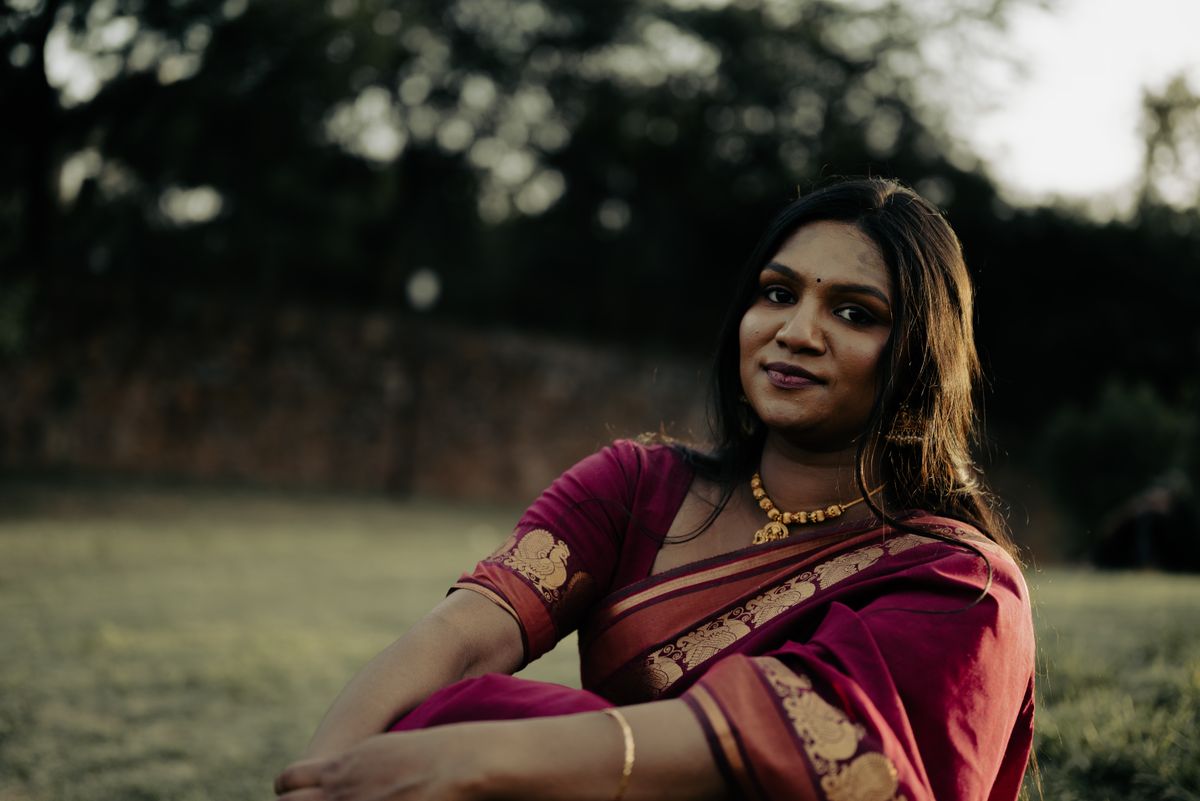 Elegant Woman in Traditional Indian Saree Outdoors · Free Stock Photo