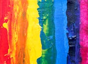 Photo of Rainbow Colored Painting On Canvas