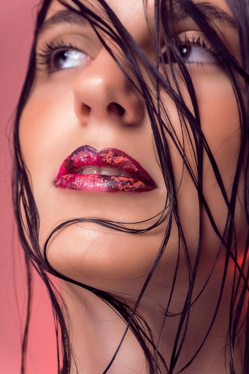 Model Wearing Lipstick