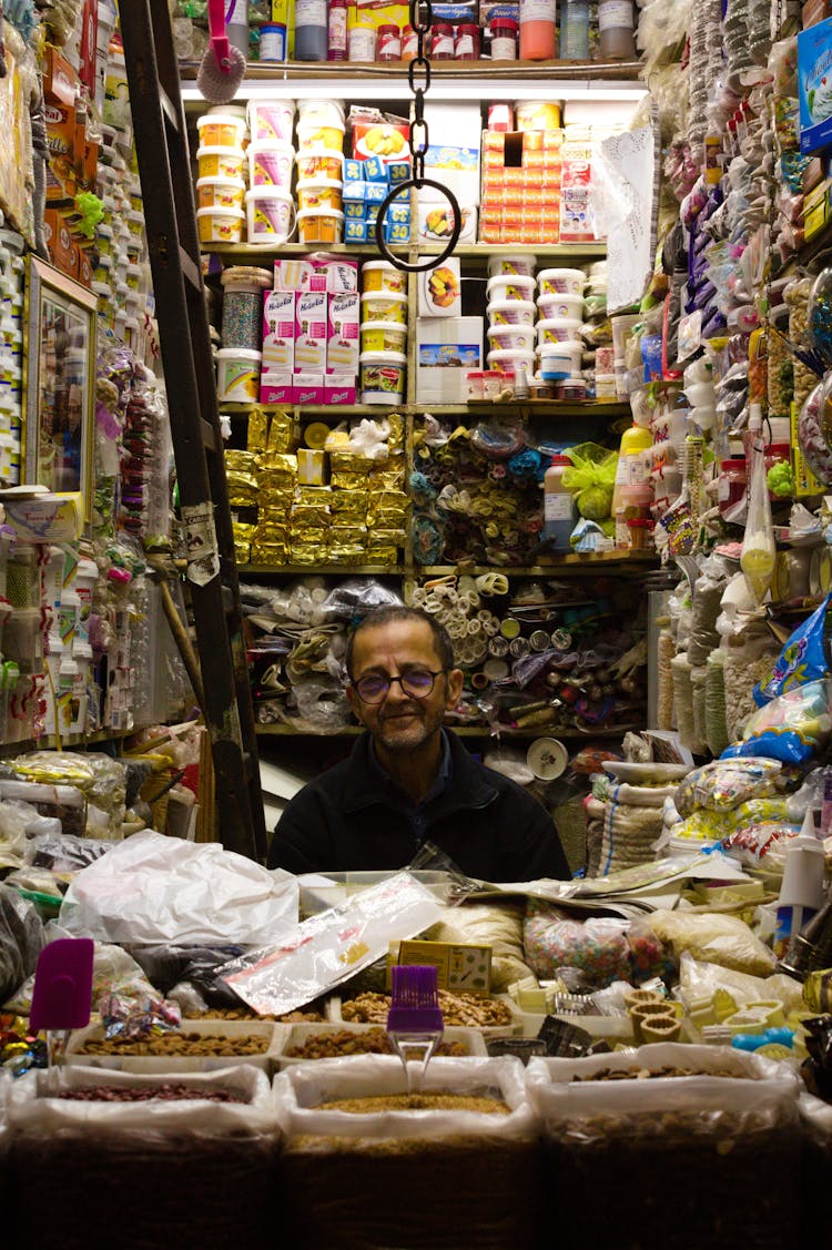 Man Selling In A Market 