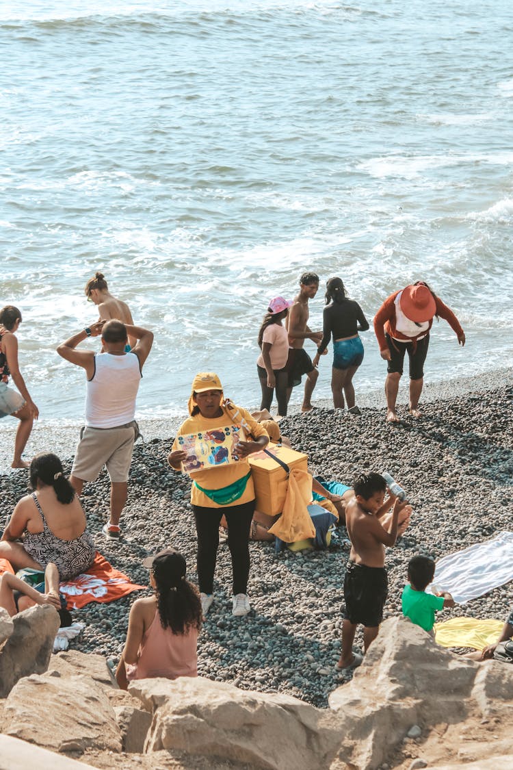 People On A Sea Beach 