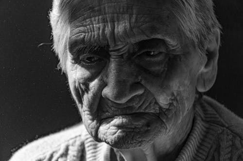Wrinkled Elderly Face