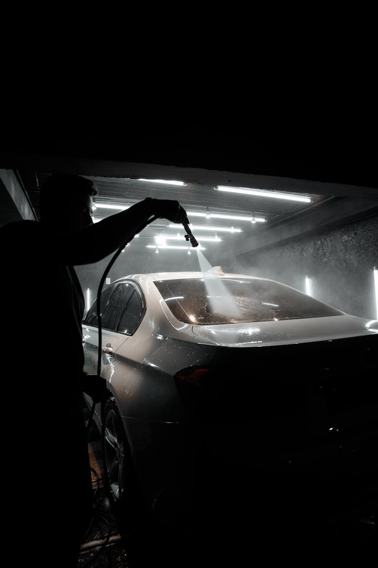 Man Washing His Car 