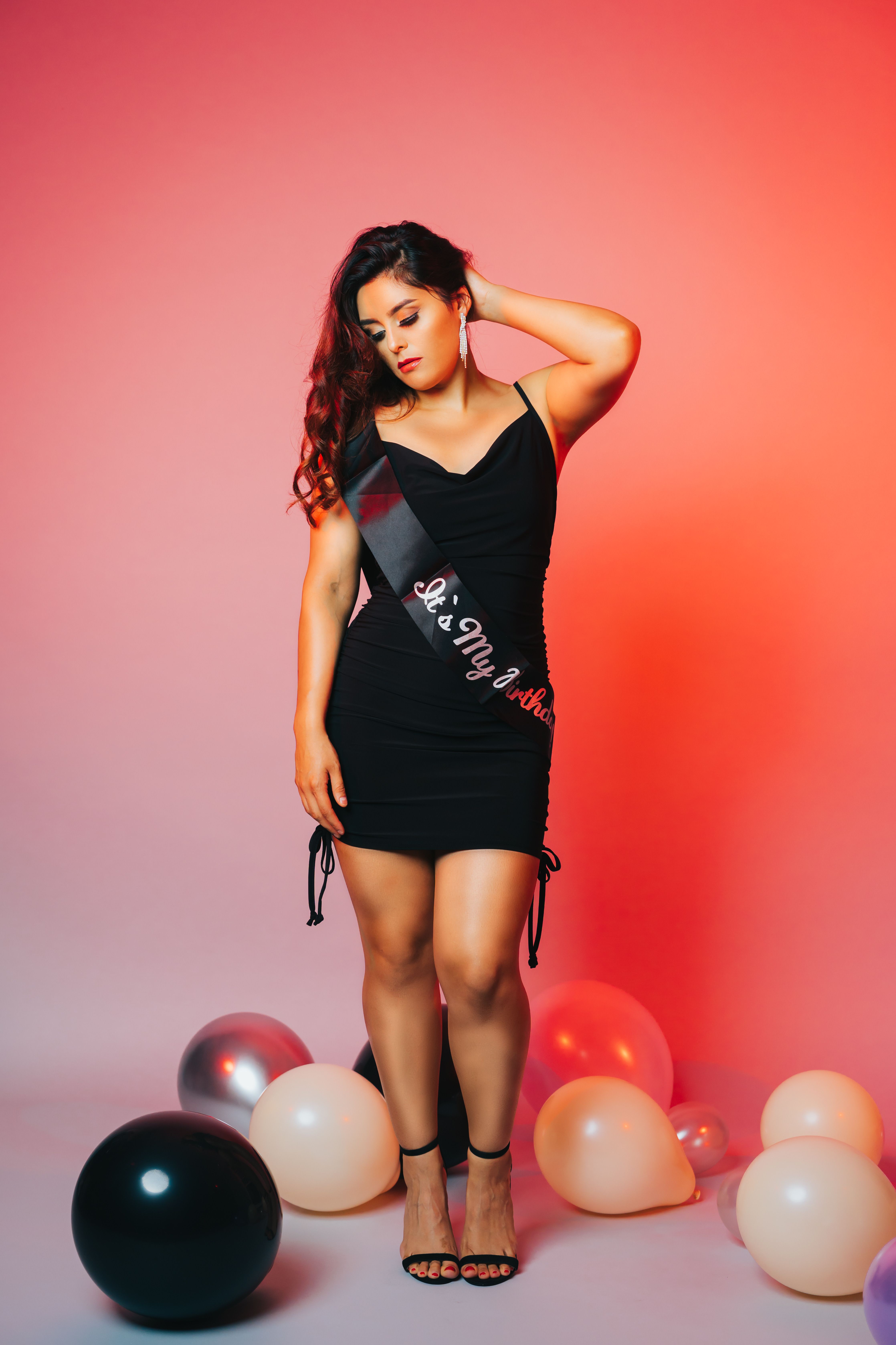 black heels for red dress Final Sale Plus Size Satin Strapless Mini Dress with Side Train in Red