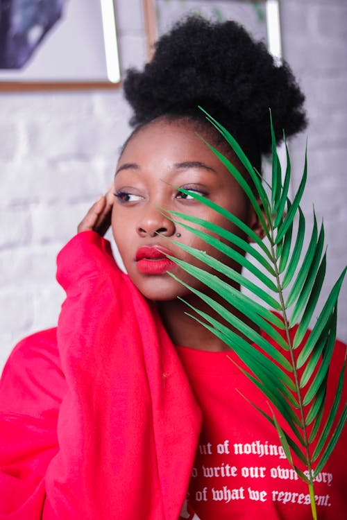 Woman Wearing Red Long-sleeved Sweatshirt