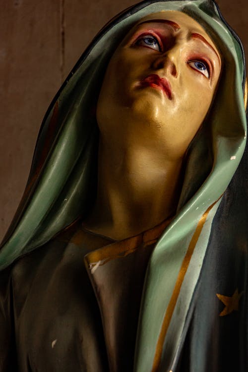 Close-up of a Virgin Mary Statue 