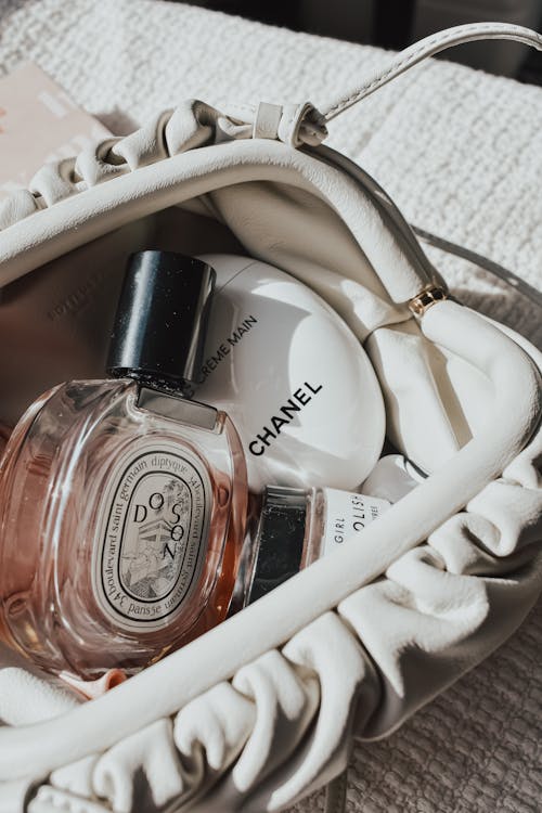 Perfume and Cosmetics in a Handbag 