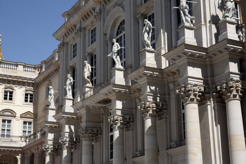 Free Stunning Baroque architectural facade with stone sculptures in Berlin, Germany. Stock Photo