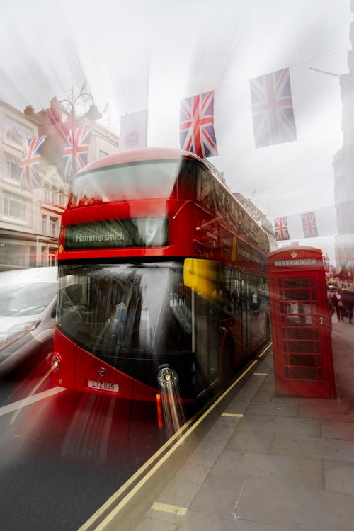 Blurred Double Decker in London