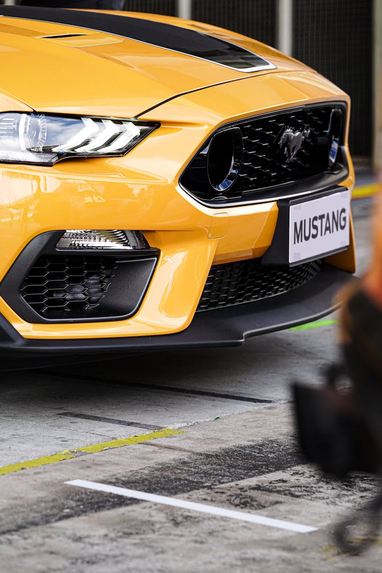 Yellow Ford Mustang